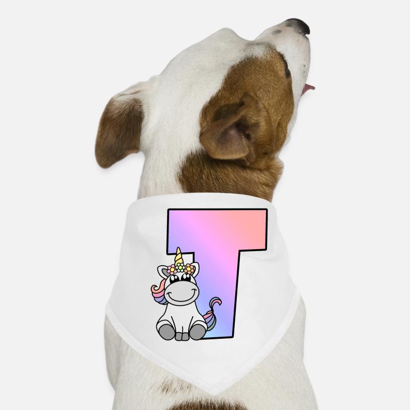 Einhorn Buchstabe T Hunde-Bandana