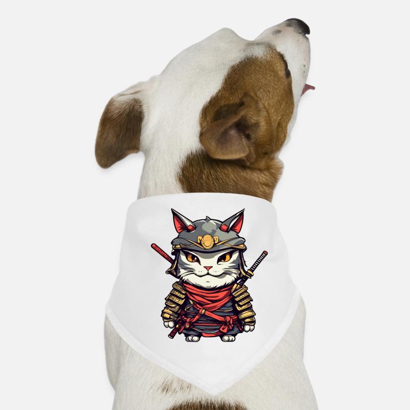 Chat samouraï #10 Bandana pour chien