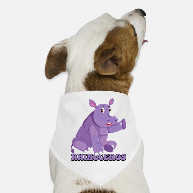 Breloque de dessin animé de rhinocéros violet Bandana pour chien