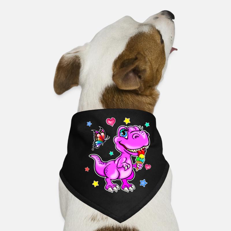 Dinosaure rose avec de la crème glacée Bandana pour chien