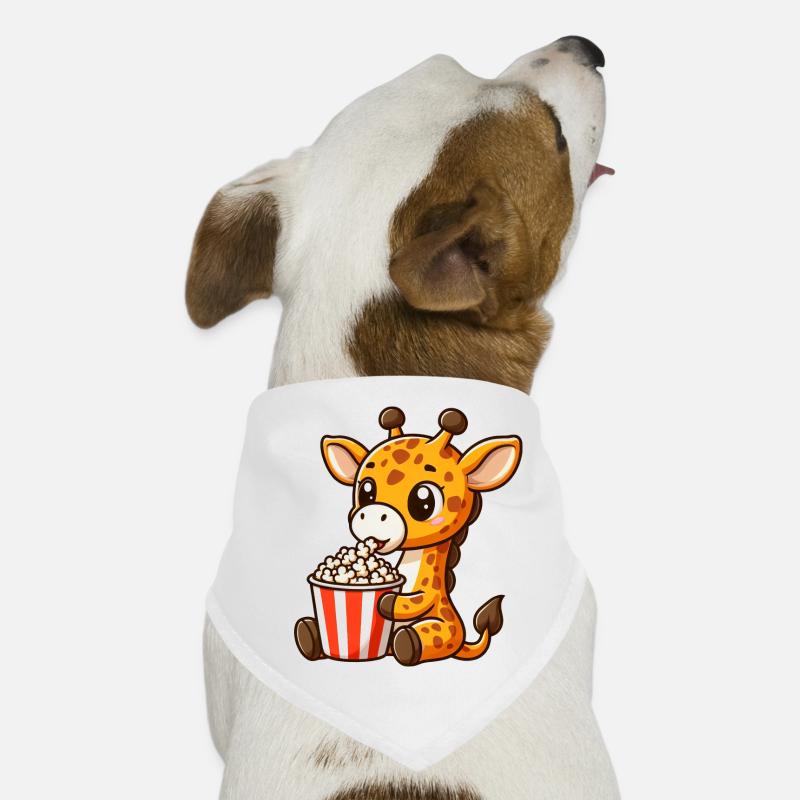 Une girafe fan de cinéma mange du pop-corn Bandana pour chien