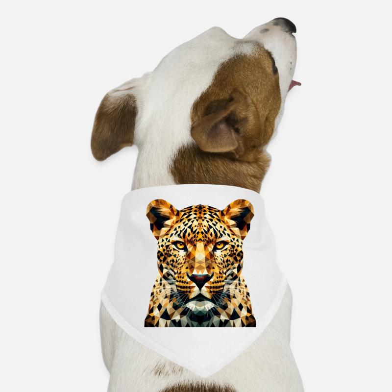 Ein Leopard im Polygon-Stil Hunde-Bandana