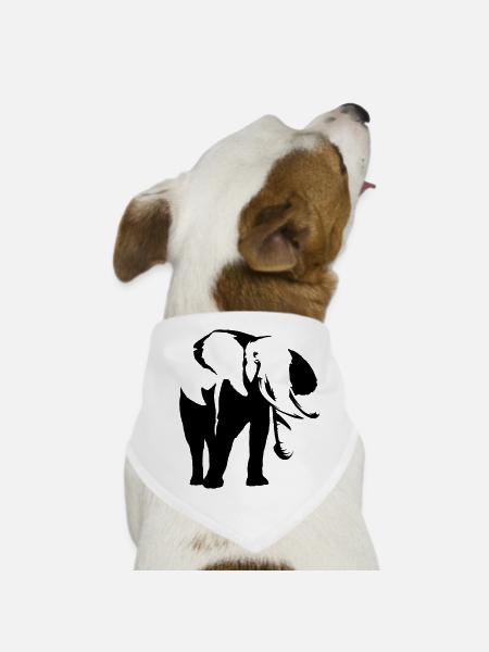 Elefant Afrika - Hunde-Bandana - Weiß - Vorne