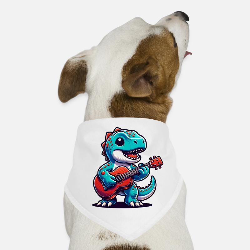 Conception de guitariste Dino mignon Bandana pour chien