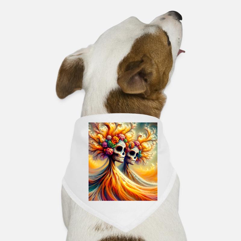 Fancy Floral Skeleton Dog Bandana