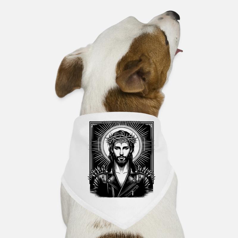 Jesus Christ with stylish hairstyle & leather jacket Dog Bandana