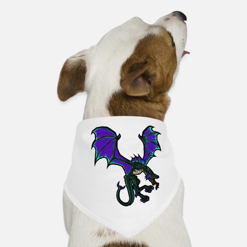 Drache - Hunde-Bandana - Weiß