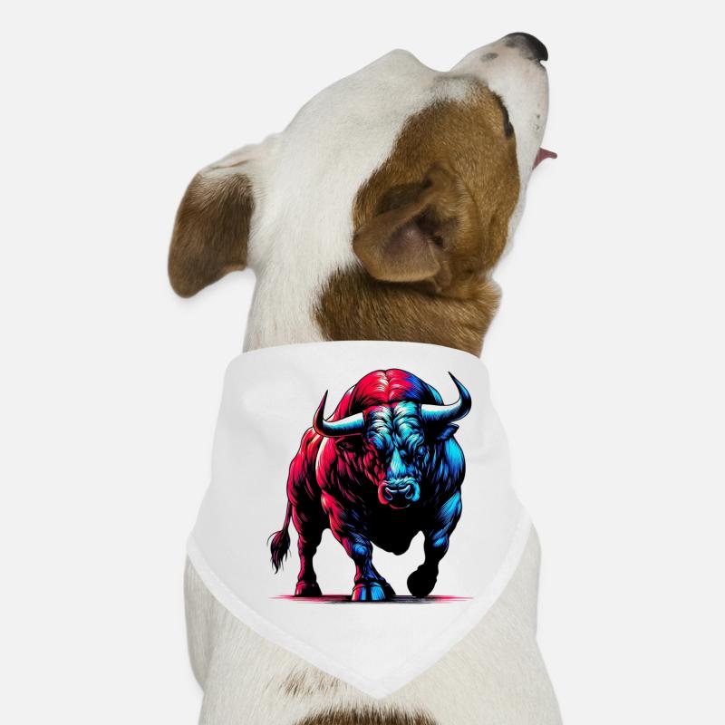 Stier - Hunde-Bandana - Weiß