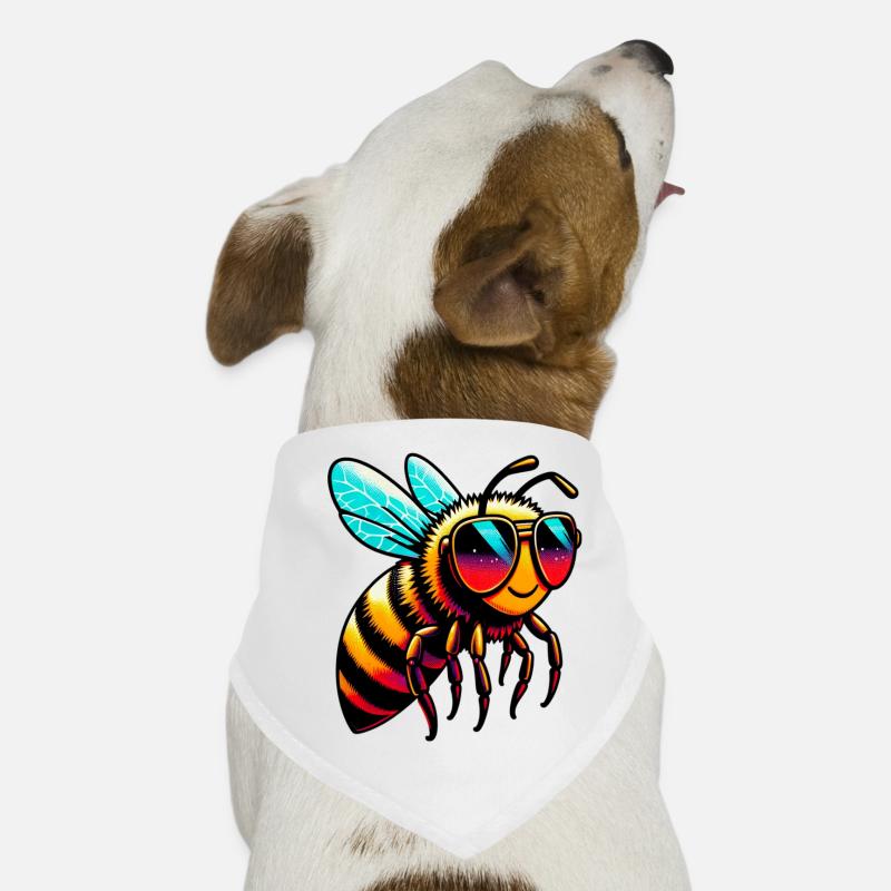 Biene - Hunde-Bandana - Weiß