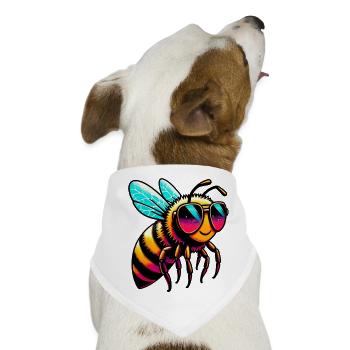 Biene - Hunde-Bandana - Weiß - Vorne