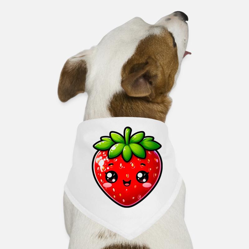 Erdbeeren Erdbeeren - Hunde-Bandana - Weiß