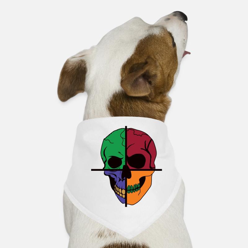 Four Divided Skeletal Skulls Dog Bandana