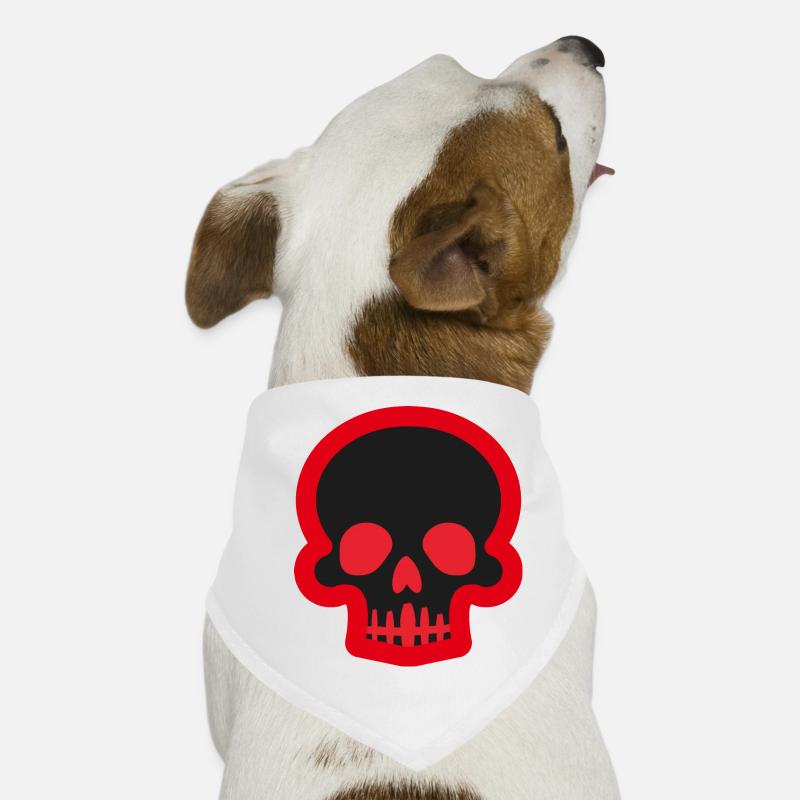 Black skull with red outline Dog Bandana