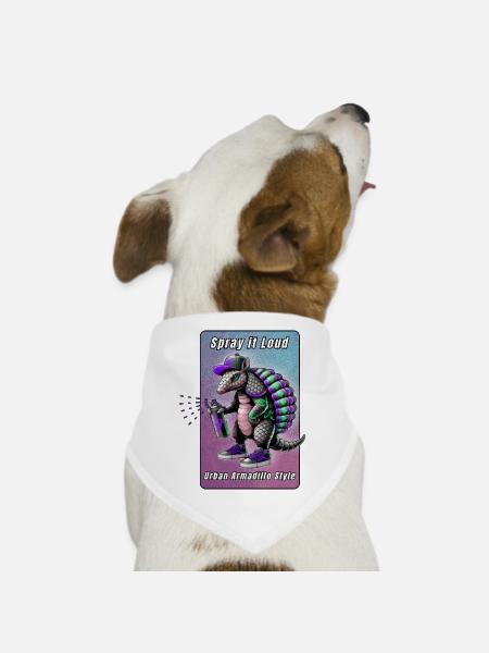 Vaporisez-le fort – Urban Armadillo - Bandana pour chien - blanc - Devant
