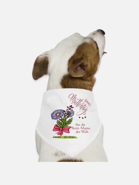 Muttertag, beste Mama der Welt - Hunde-Bandana - Weiß - Vorne