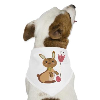 Osterhase - Hunde-Bandana - Weiß - Vorne