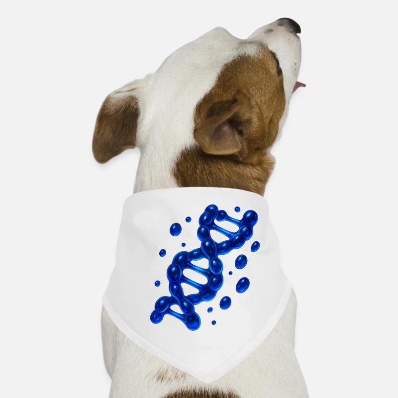 Molécule d’hélice d’ADN 3D Bleu - Bandana pour chien - blanc