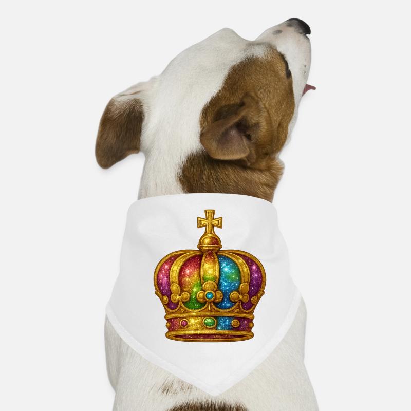 Golden crown with rainbow effect Dog Bandana