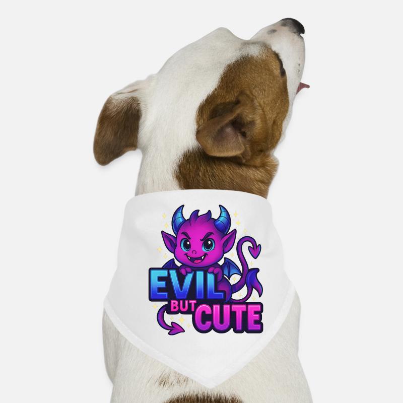 Böse? Nur mit Sternchen. – Magischer Dämon - Hunde-Bandana - Weiß
