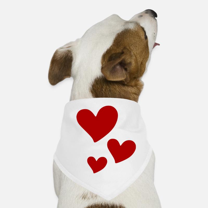 Imprimé Trio Coeurs Rouges Bandana pour chien