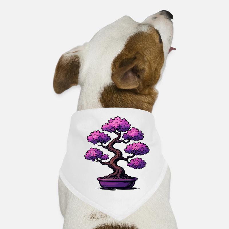 Bonsaï Cerisier Fleurs Violet Bandana pour chien