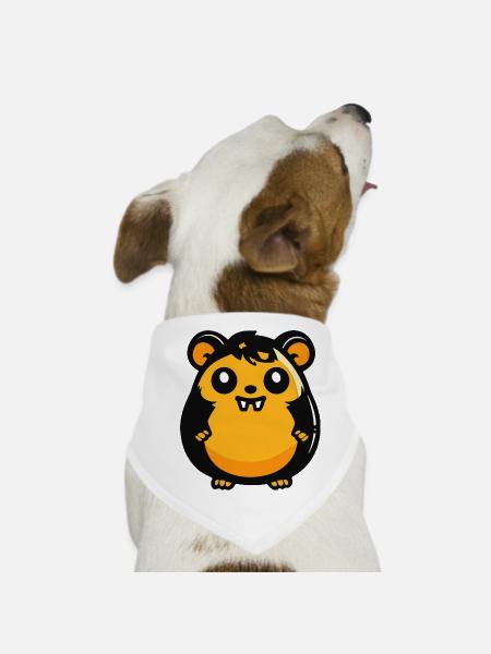 Hamster Halloween Zombie - Hunde-Bandana - Weiß - Vorne