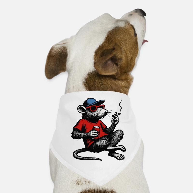 Ratte mit Sonnenbrille rauchend Hunde-Bandana