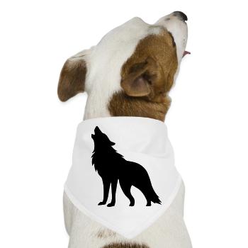 Wolf Silhouette - Hunde-Bandana - Weiß - Vorne
