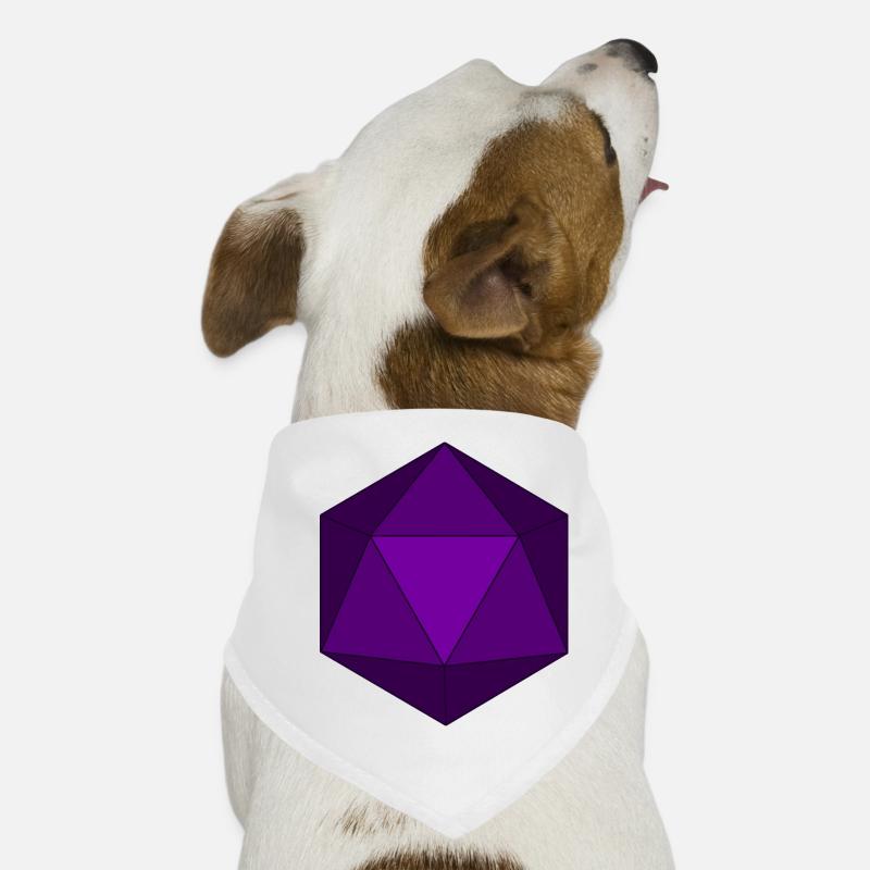  Purple Polyhedral D20 Dice Dog Bandana