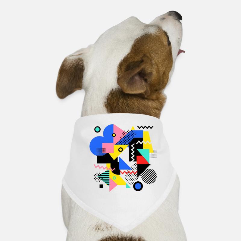 Geometrische Farbexplosion Pop Art Hunde-Bandana