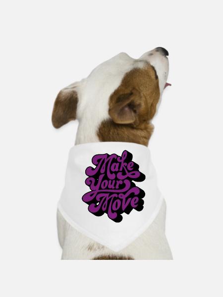 Make Your Move Retro - Dog Bandana - white - Front