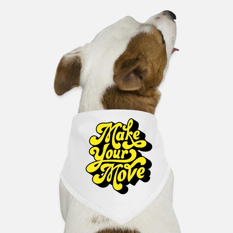 Mach deinen Schritt – Neon-Skript - Hunde-Bandana - Weiß