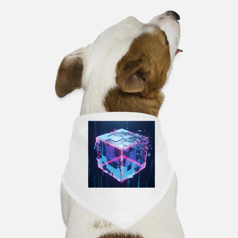 Digitaler Würfel Technologie Digital Cube Tech Hunde-Bandana