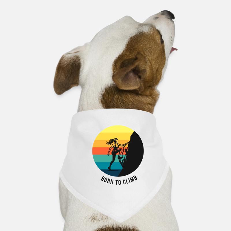 Fille grimpeuse née pour escalader le bloc arc-en-ciel - Bandana pour chien - blanc
