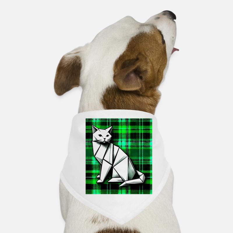 cat - Dog Bandana - white