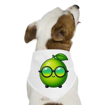 Limette Zitrone Cartoon Sommerdesign - Hunde-Bandana - Weiß - Vorne