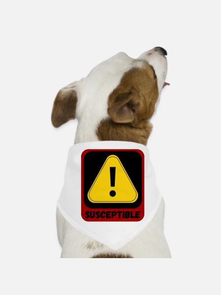 Anfällig - Hunde-Bandana - Weiß - Vorne