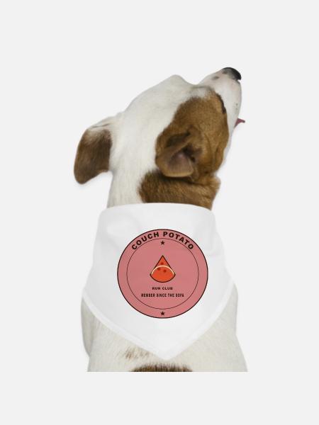 Couch Potato Run Club Badge - Hunde-Bandana - Weiß - Vorne