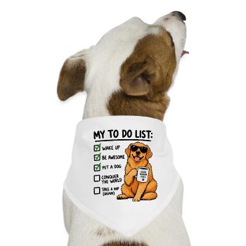 Golden Retriever To Do List – Lustiger Hund Kaffee - Hunde-Bandana - Weiß - Vorne