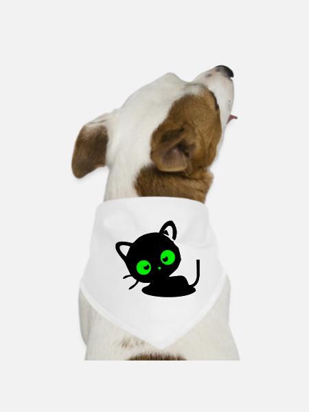 Katze - Hunde-Bandana - Weiß - Vorne