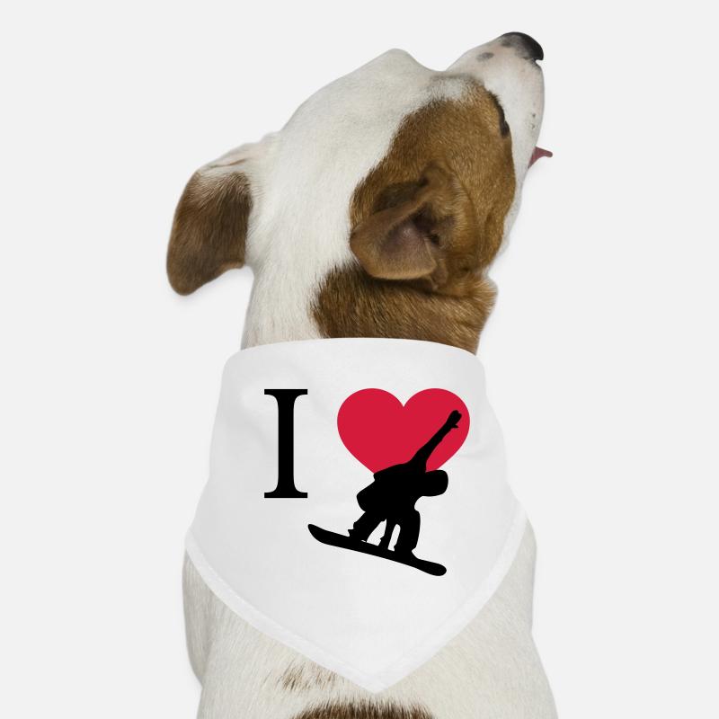 I Love Snowboarding Hunde-Bandana