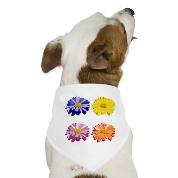 Blumen - Hunde-Bandana - Weiß - Vorne