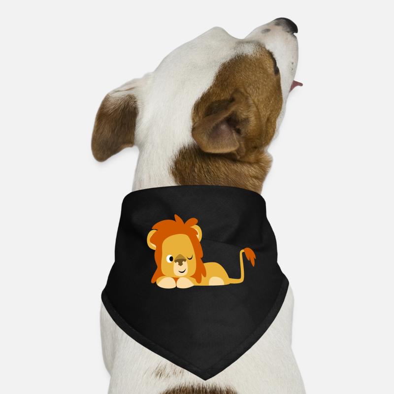Halbschlafender Cartoon Löwe- Cheerful Madness!! Hunde-Bandana