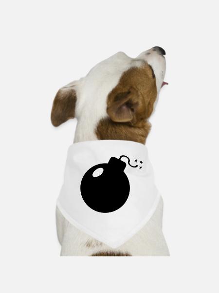 BOMB - Dog Bandana - white - Front