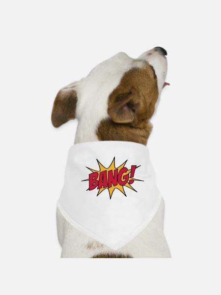 BANG! - Dog Bandana - white - Front