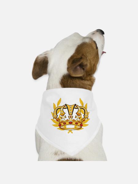 Krone König Majestät königlich Prinz - Hunde-Bandana - Weiß - Vorne