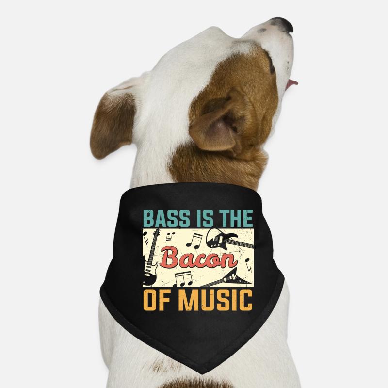 La basse est le bacon de Music Guitar Player Bandana pour chien