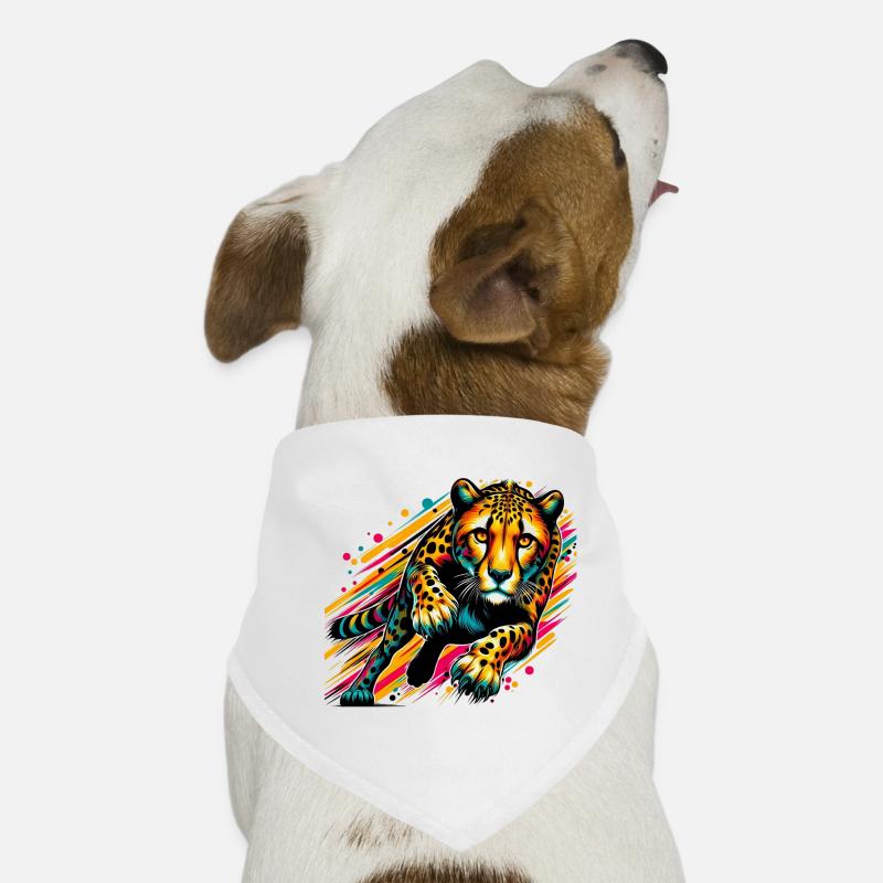 Gepard - Hunde-Bandana - Weiß