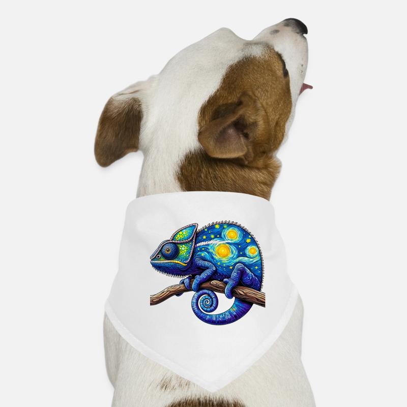 Chamäleon - Hunde-Bandana - Weiß