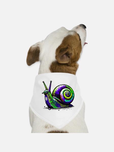 Schnecke - Hunde-Bandana - Weiß - Vorne